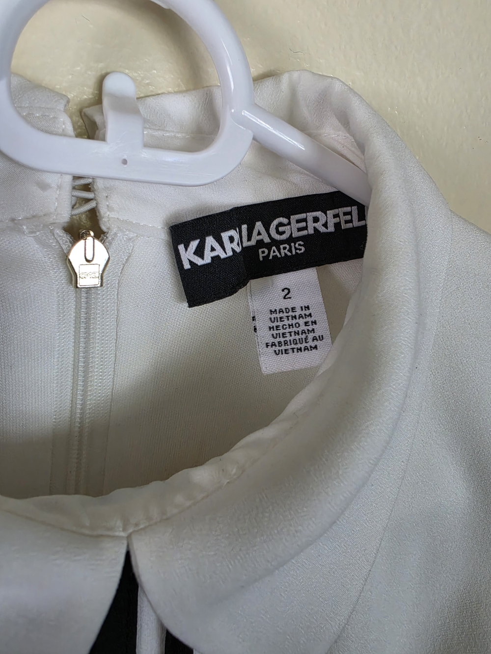 Karl Lagerfeld Paris Black and White A-Line Skirt Dress Size 2 - Picture 6 of 8